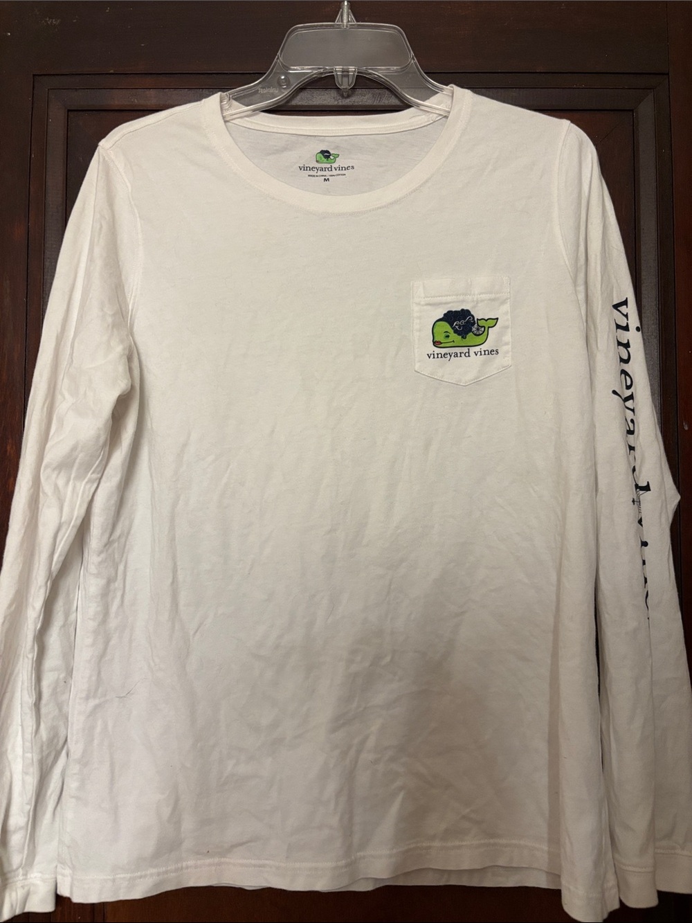 Vineyard Vines Women’s White Long-Sleeve Pocket Tee